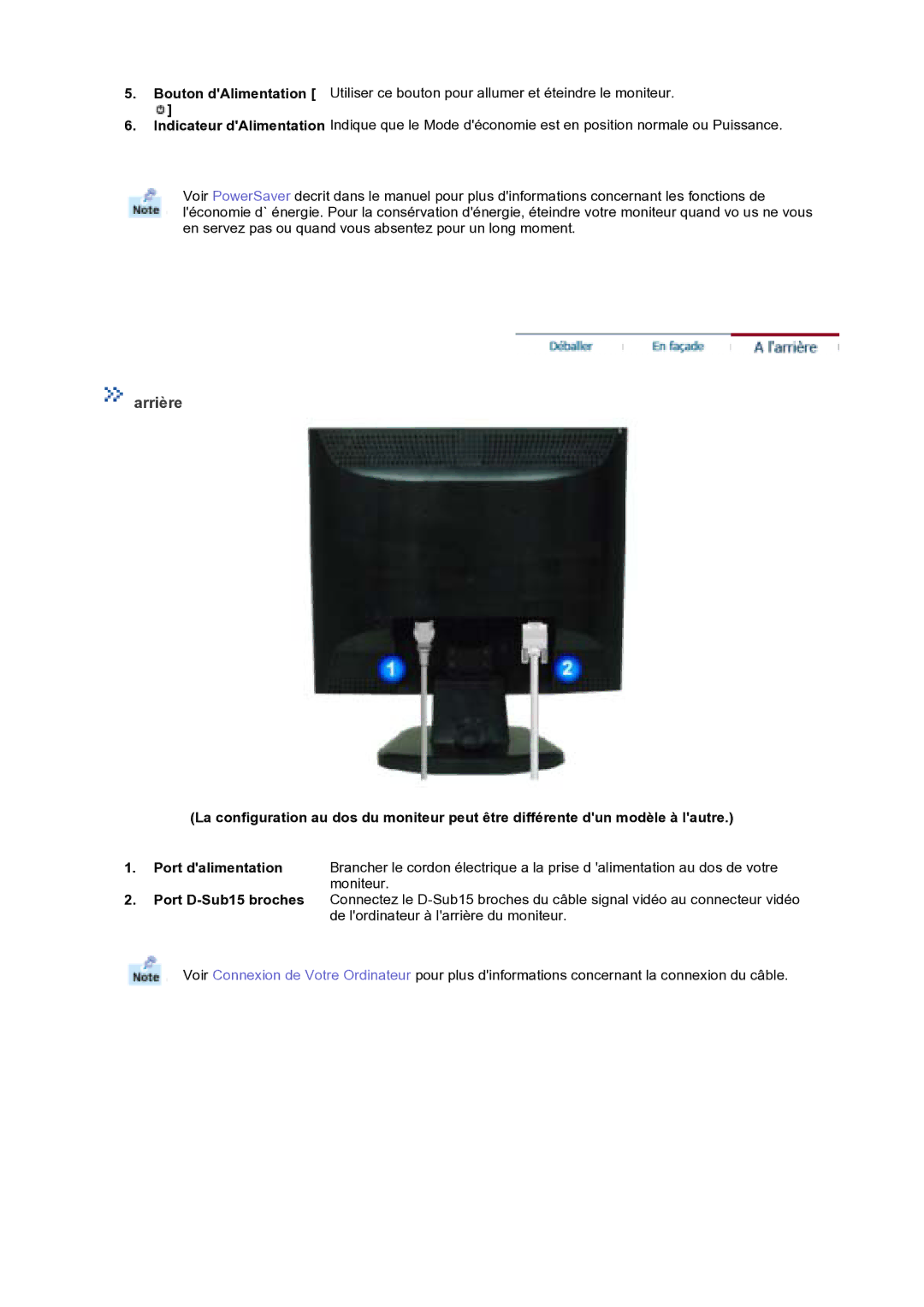 Samsung GS17VTSS/EDC, GS17VTSN/EDC manual Arrière 