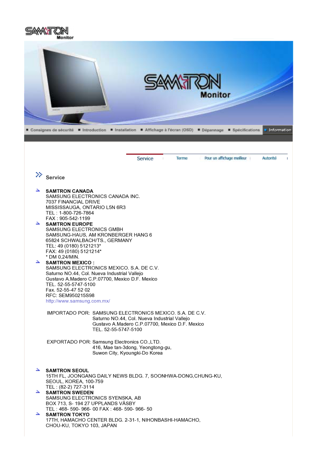 Samsung GS17VTSS/EDC, GS17VTSN/EDC manual Service, Samtron Europe 