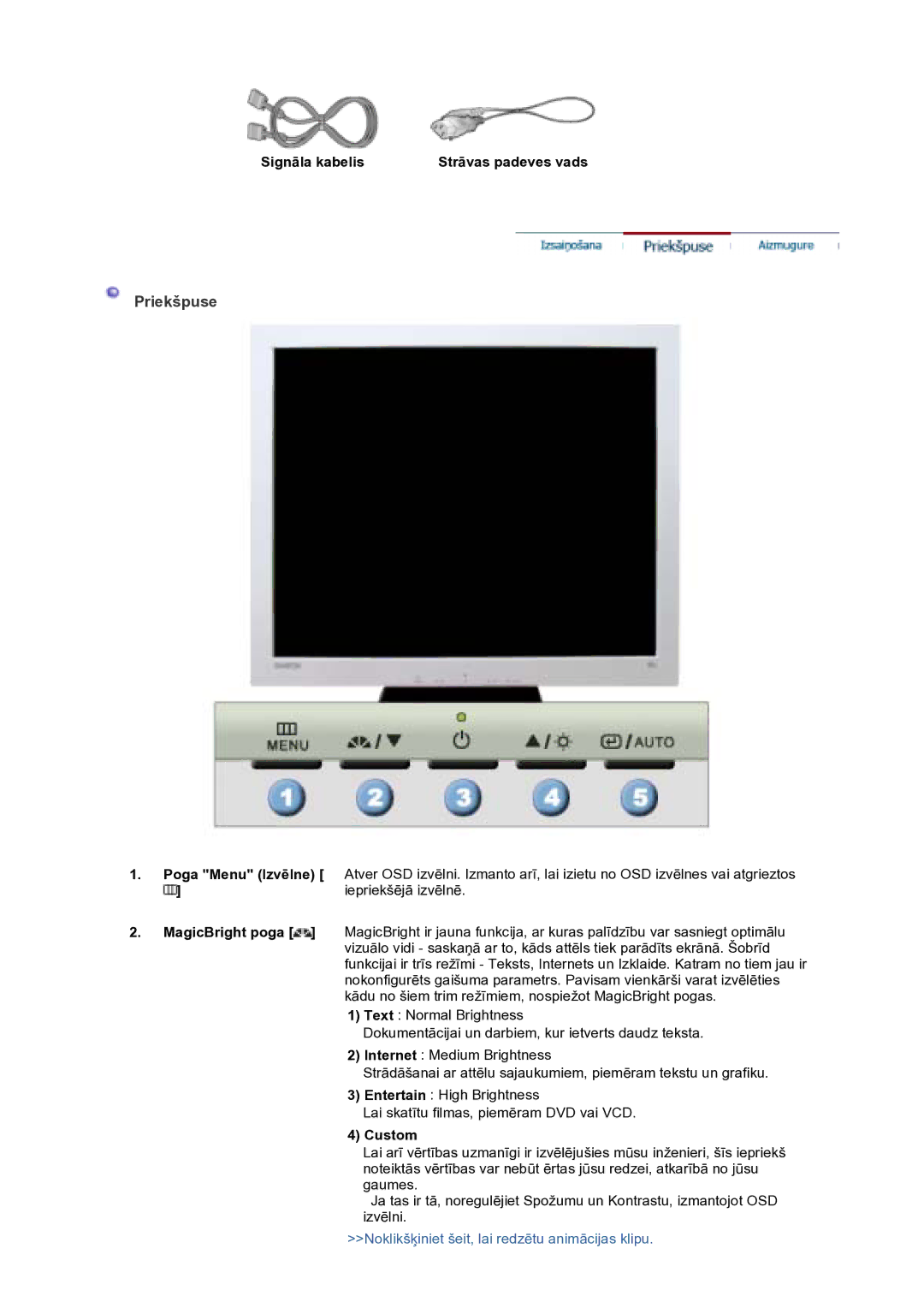 Samsung GS17VTSS/EDC manual Noklikšķiniet šeit, lai redzētu animācijas klipu 