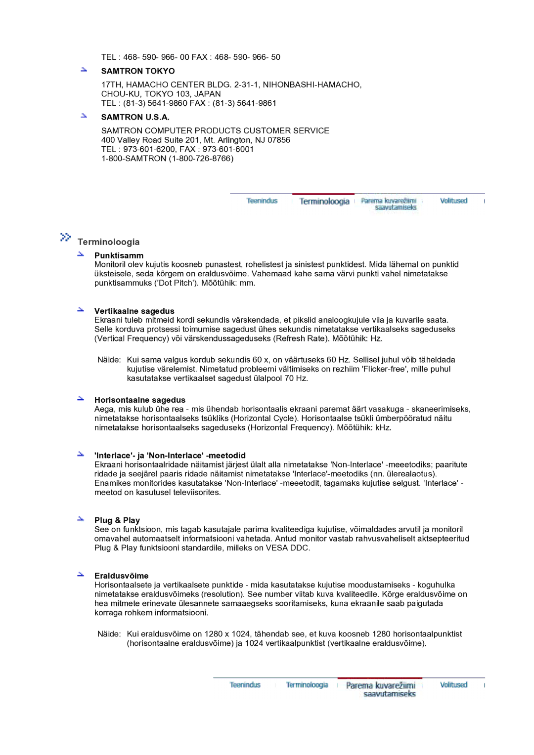 Samsung GS17VTSS/EDC manual Terminoloogia 