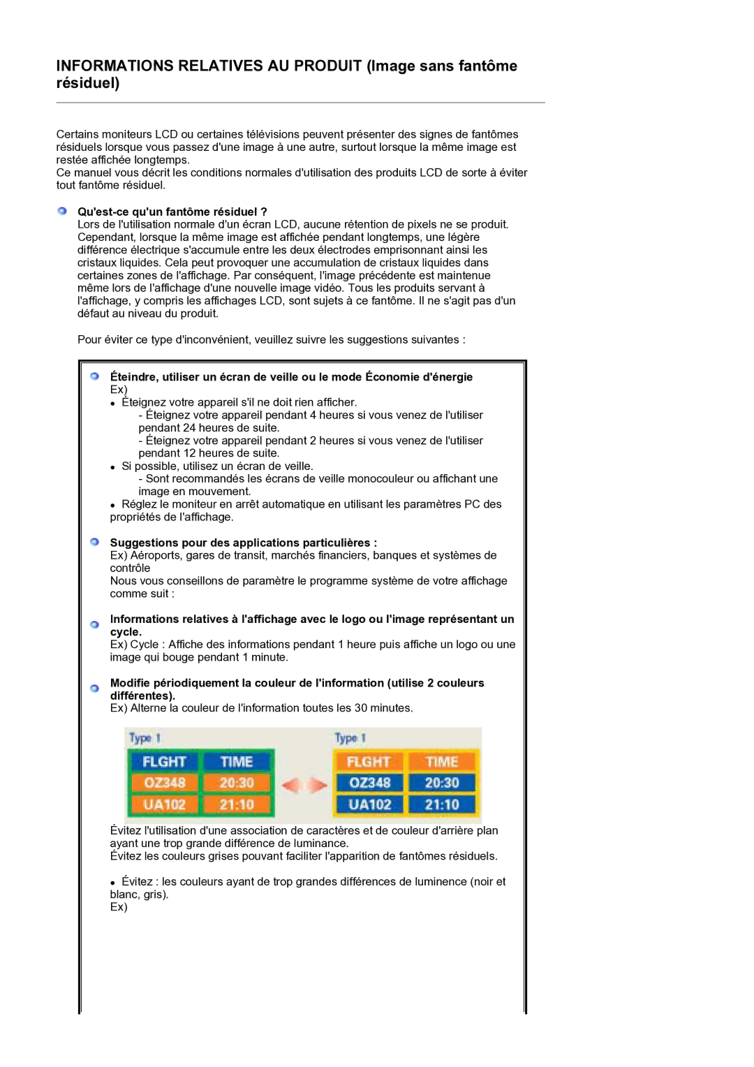 Samsung GS19ESSS/EDC manual Quest-ce quun fantôme résiduel ?, Suggestions pour des applications particulières 