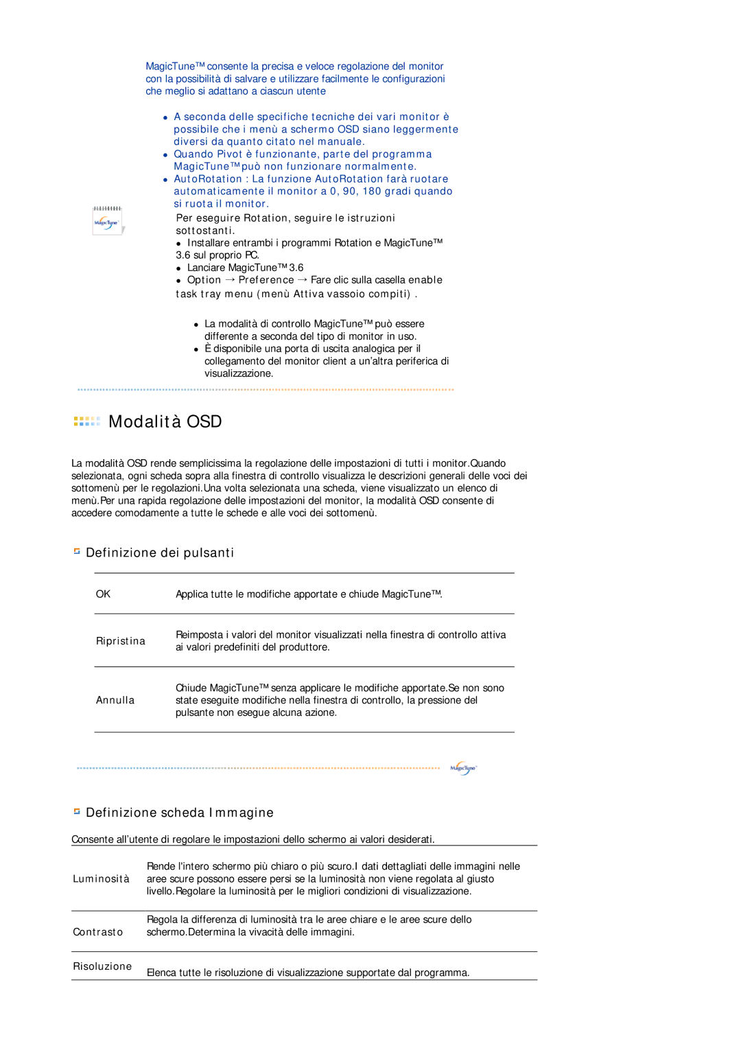 Samsung GS19ESSS/EDC manual Modalità OSD 