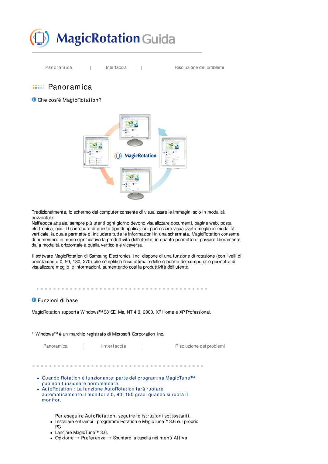 Samsung GS19ESSS/EDC manual Panoramica 