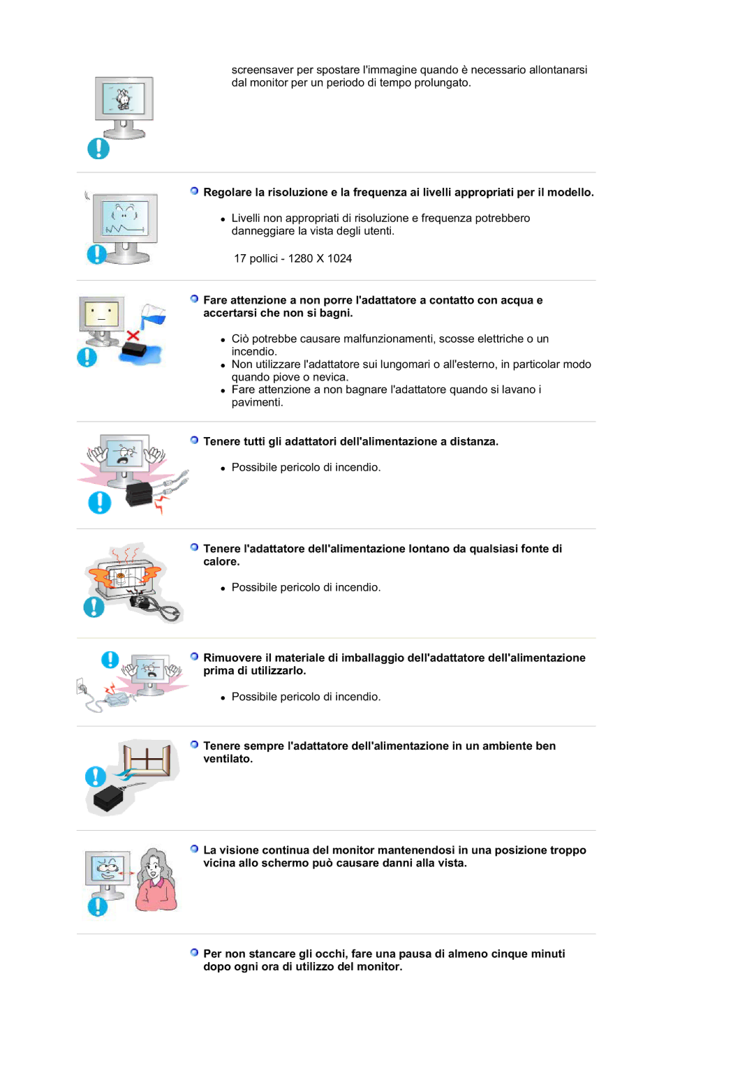 Samsung GS19ESSS/EDC manual Tenere tutti gli adattatori dellalimentazione a distanza 