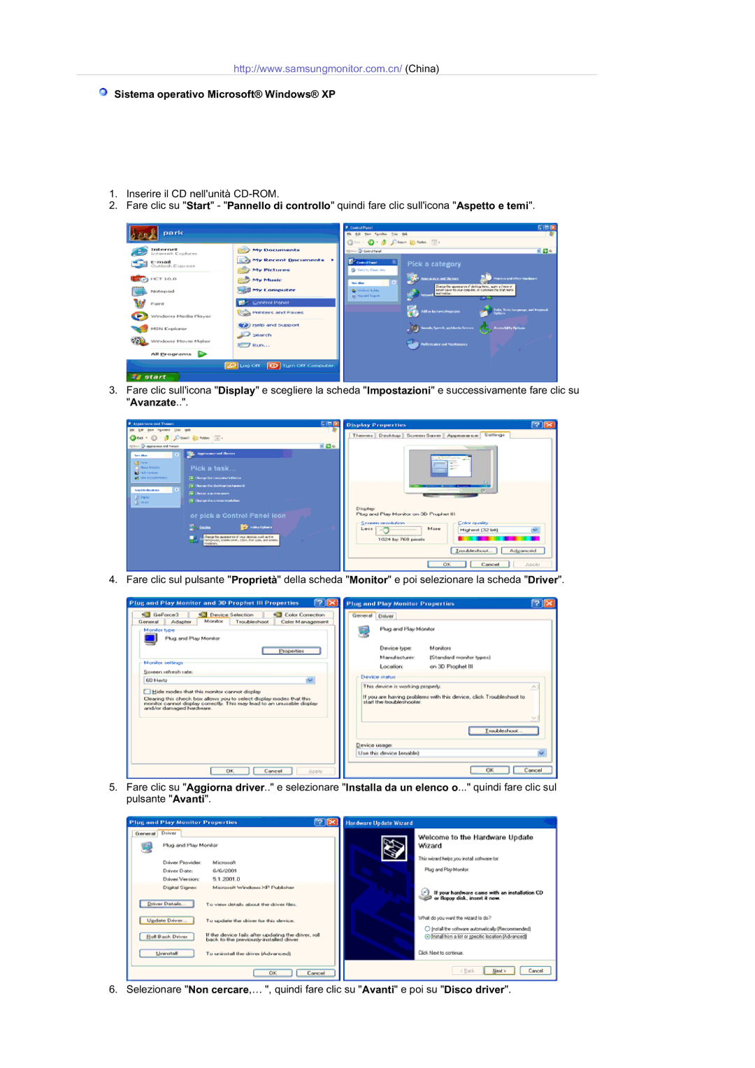 Samsung GS19ESSS/EDC manual Sistema operativo Microsoft Windows XP 