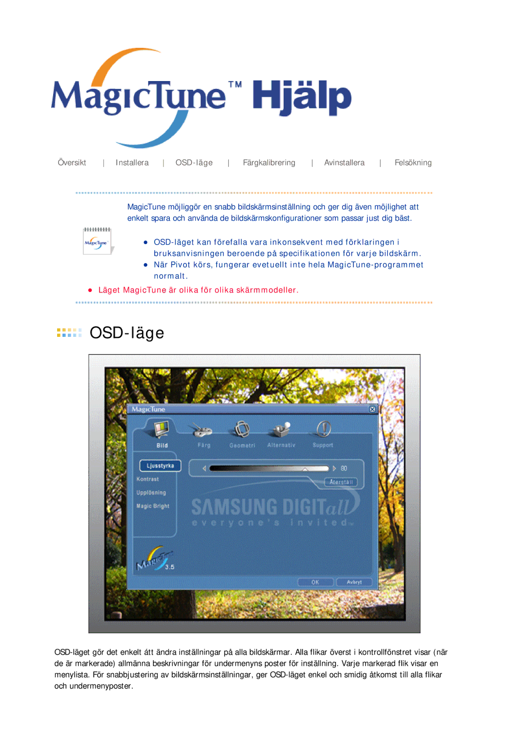 Samsung GS19ESSS/EDC manual OSD-läge 