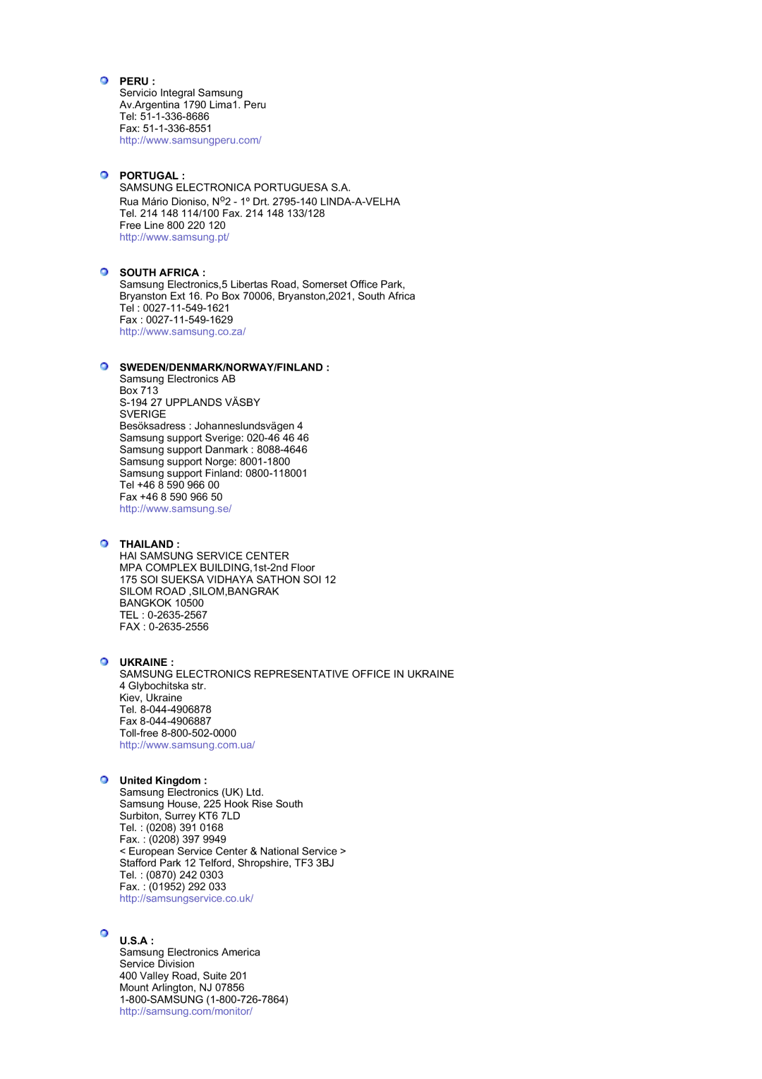 Samsung GS19ESSS/EDC manual Portugal, United Kingdom 