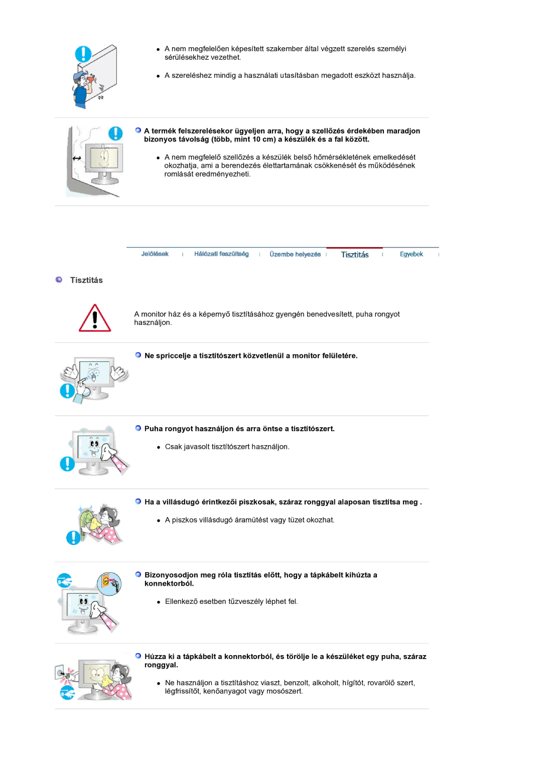 Samsung GS19ESSS/EDC manual Tisztitás 