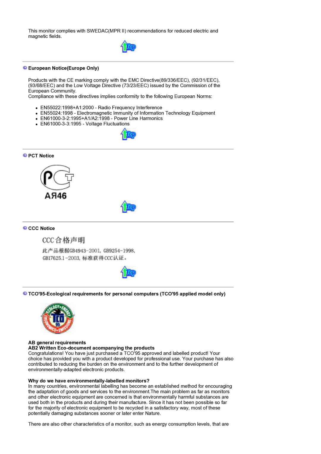 Samsung GS19ESSS/EDC manual European NoticeEurope Only, Why do we have environmentally-labelled monitors? 