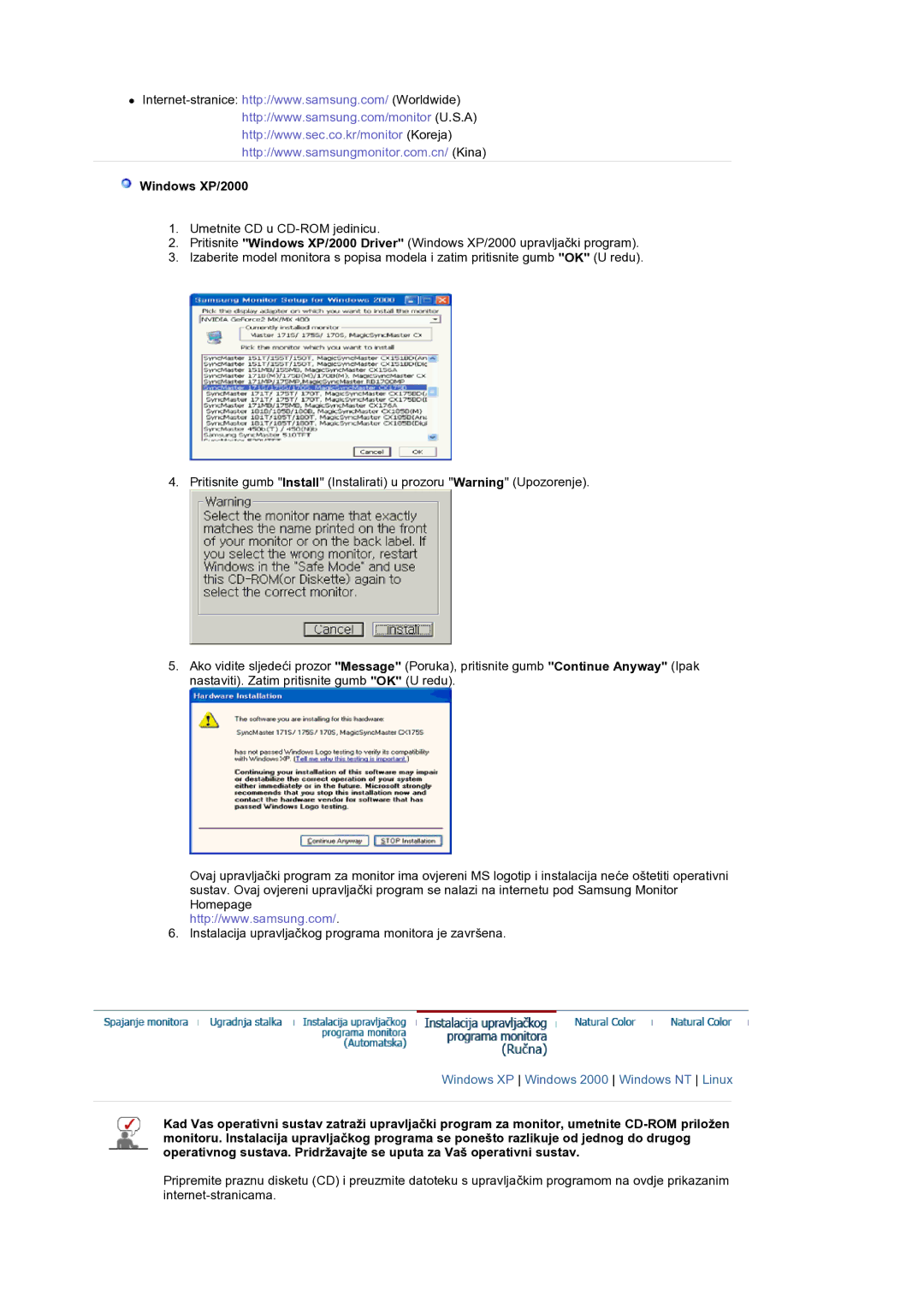 Samsung GS19ESSS/EDC manual Windows XP/2000 