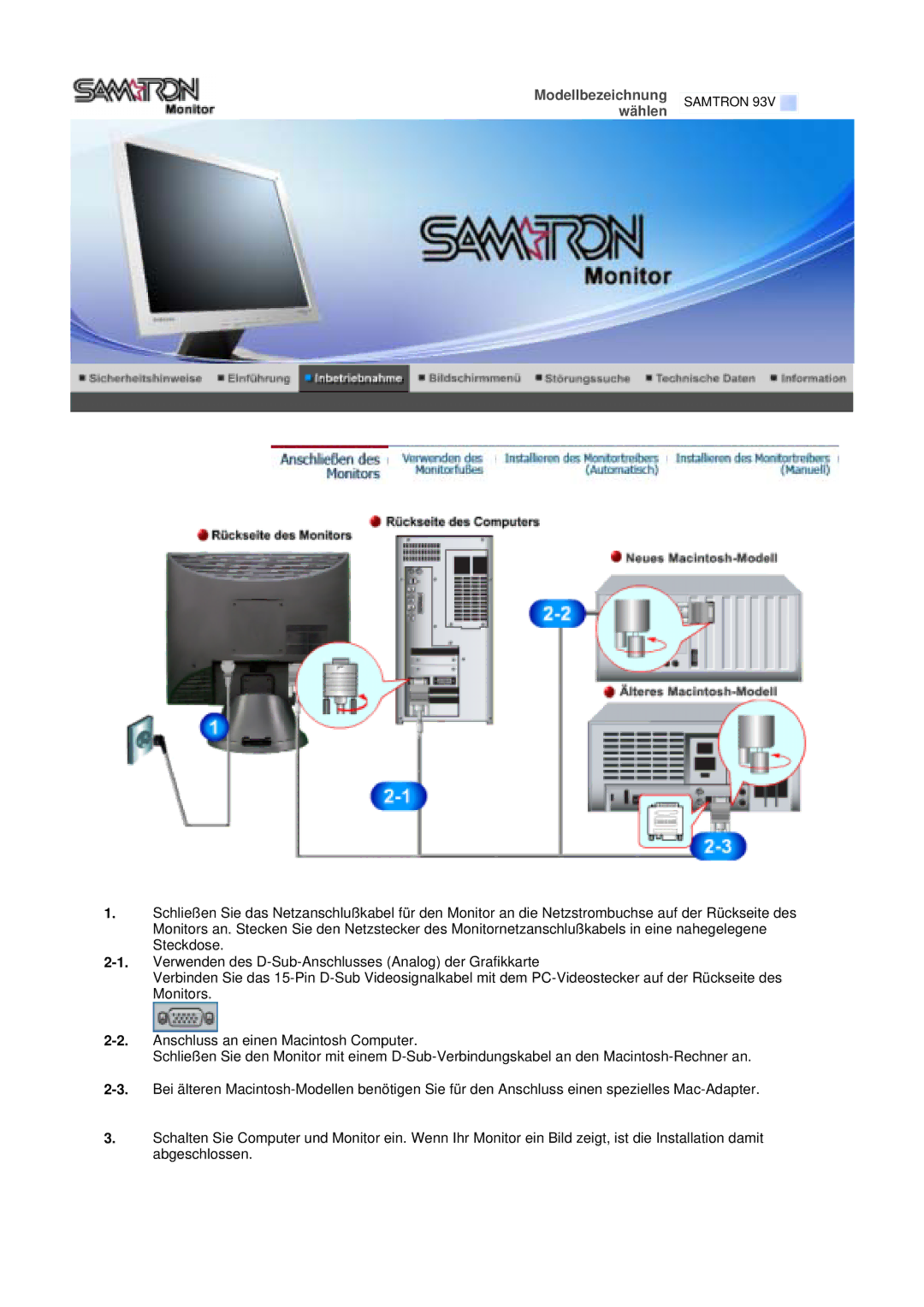 Samsung GS19VTSS/EDC, GS19VTSN/EDC, GS17VTSS/EDC, GS17VTSN/EDC manual Modellbezeichnung wählen 