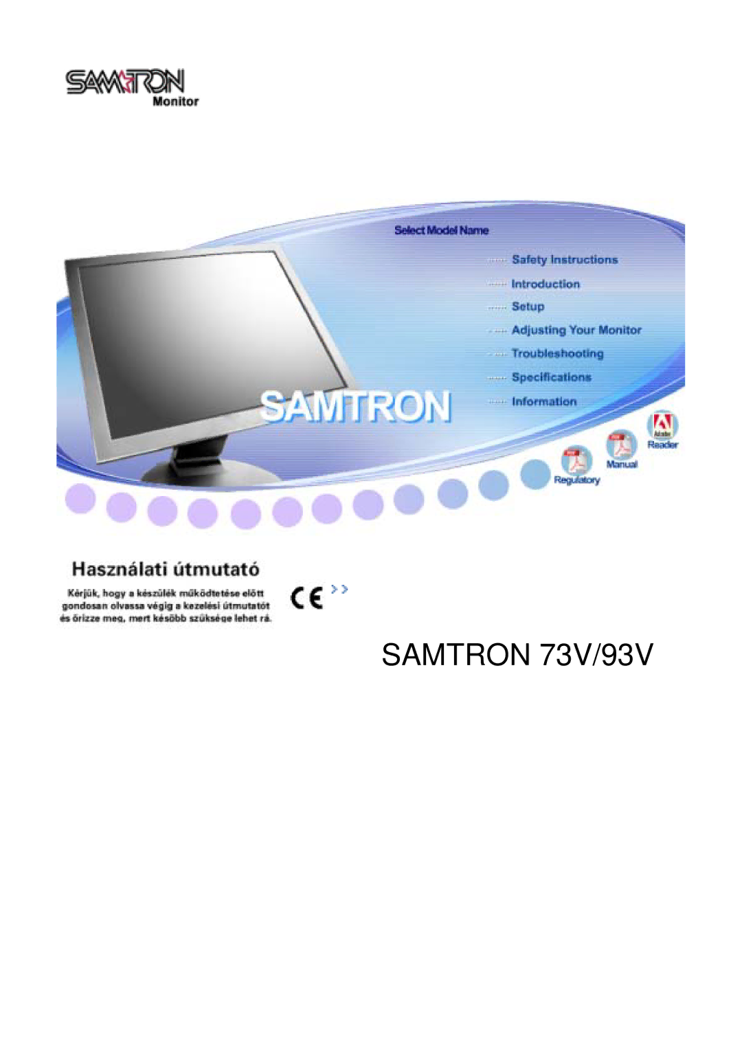 Samsung GS19VTSS/EDC, GS19VTSN/EDC, GS17VTSS/EDC, GS17VTSN/EDC manual Samtron 73V/93V 