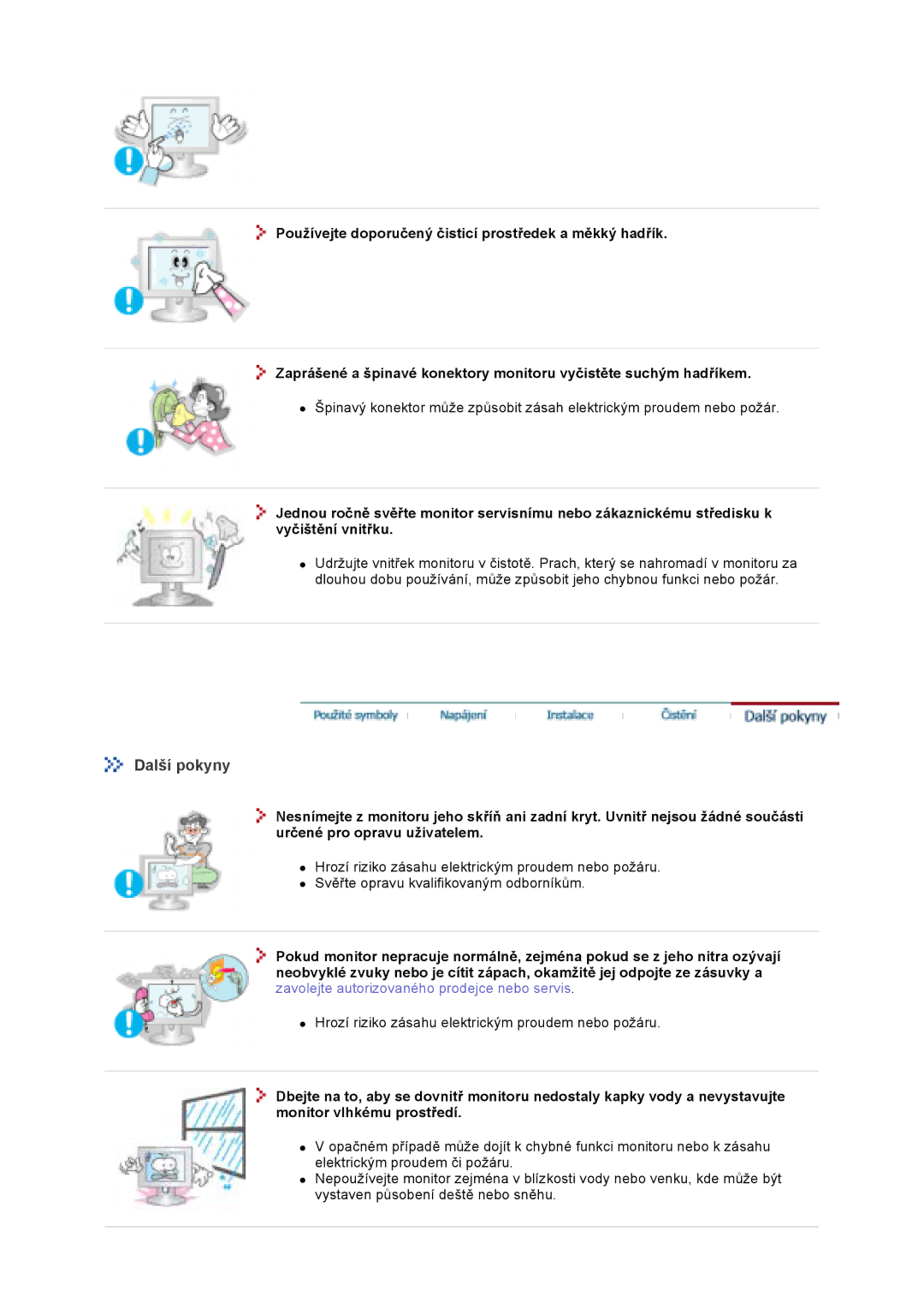 Samsung GS17VTSN/EDC, GS19VTSS/EDC, GS17VTSS/EDC manual Další pokyny 