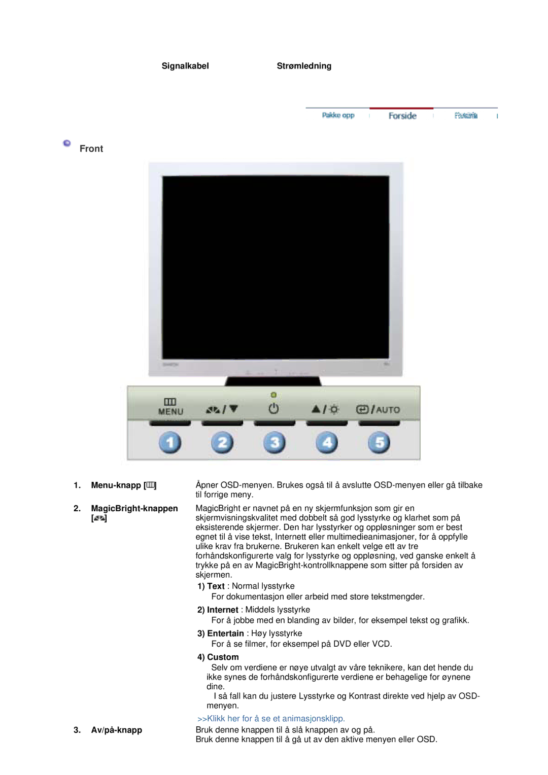 Samsung GS19VTSS/EDC, GS17VTSS/EDC manual Klikk her for å se et animasjonsklipp 