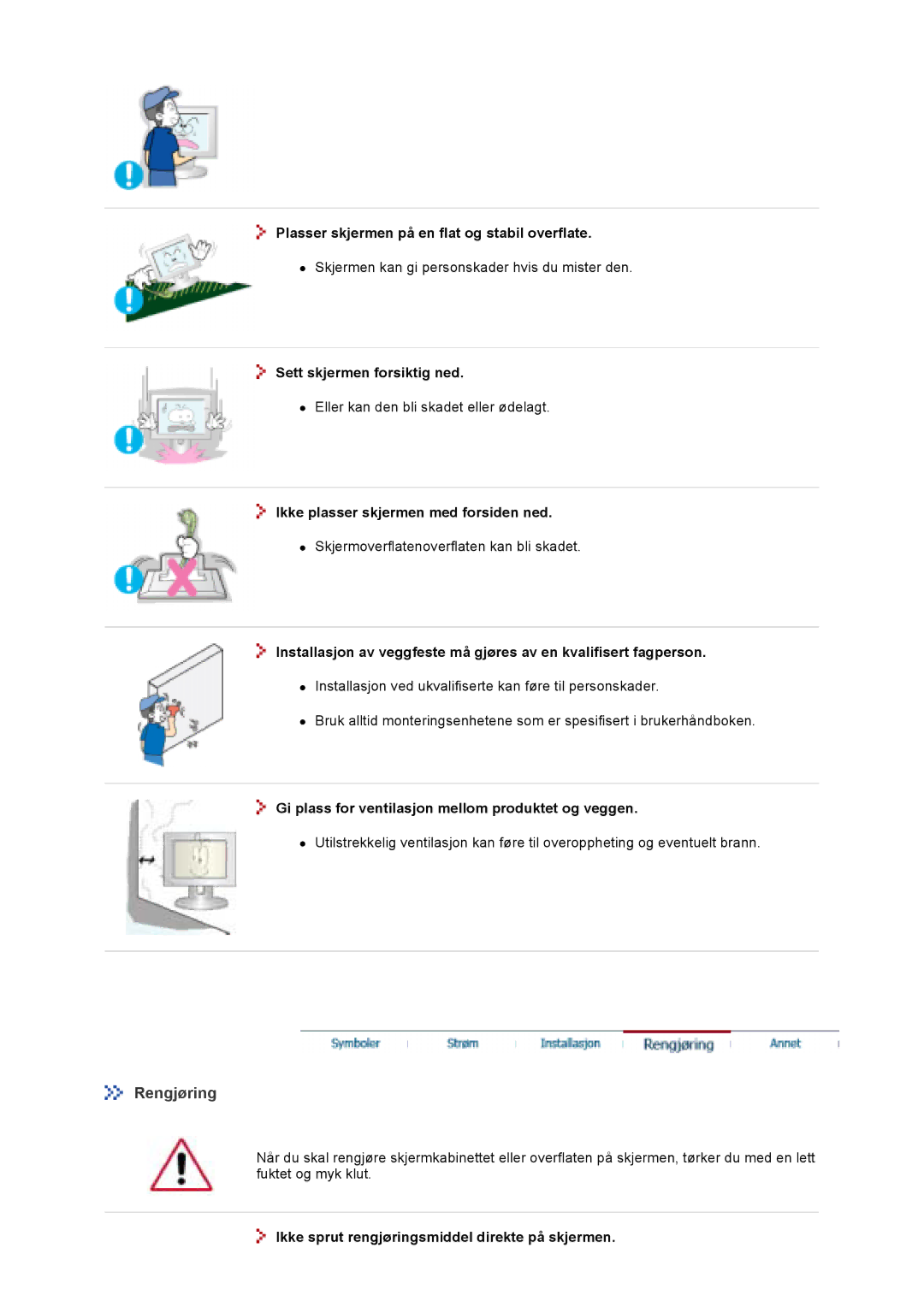 Samsung GS19VTSS/EDC, GS17VTSS/EDC manual Rengjøring 