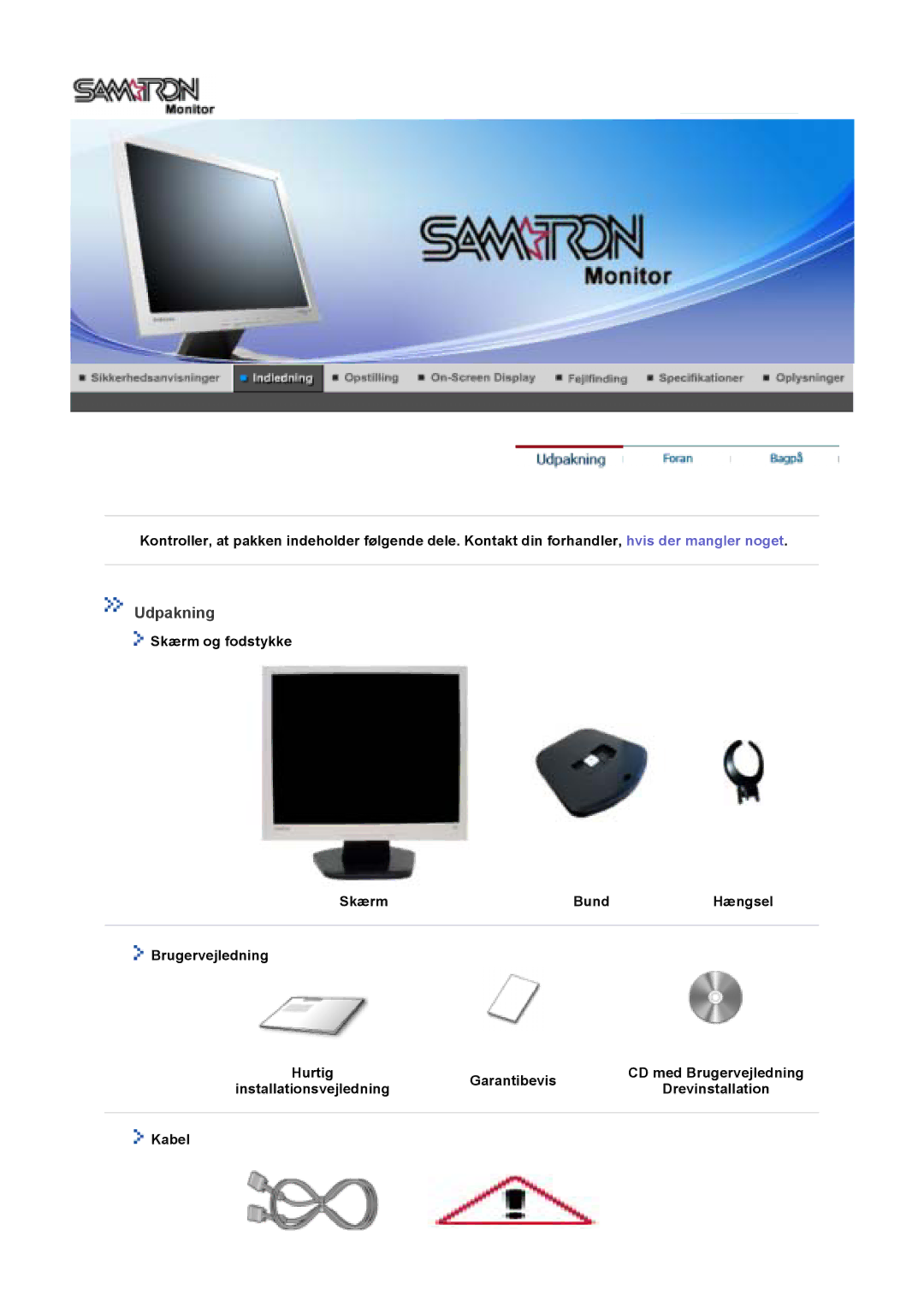 Samsung GS19VTSS/EDC, GS17VTSS/EDC manual Udpakning 