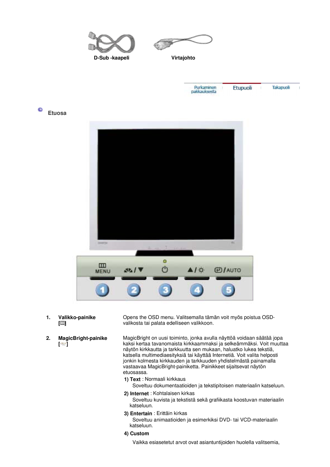 Samsung GS19VTSS/EDC, GS17VTSS/EDC manual Etuosa 