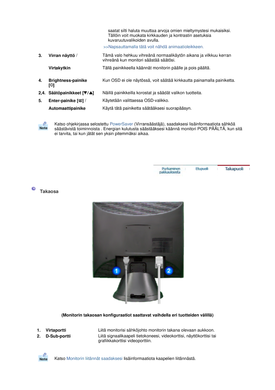 Samsung GS17VTSS/EDC, GS19VTSS/EDC manual Napsauttamalla tätä voit nähdä animaatioleikkeen 