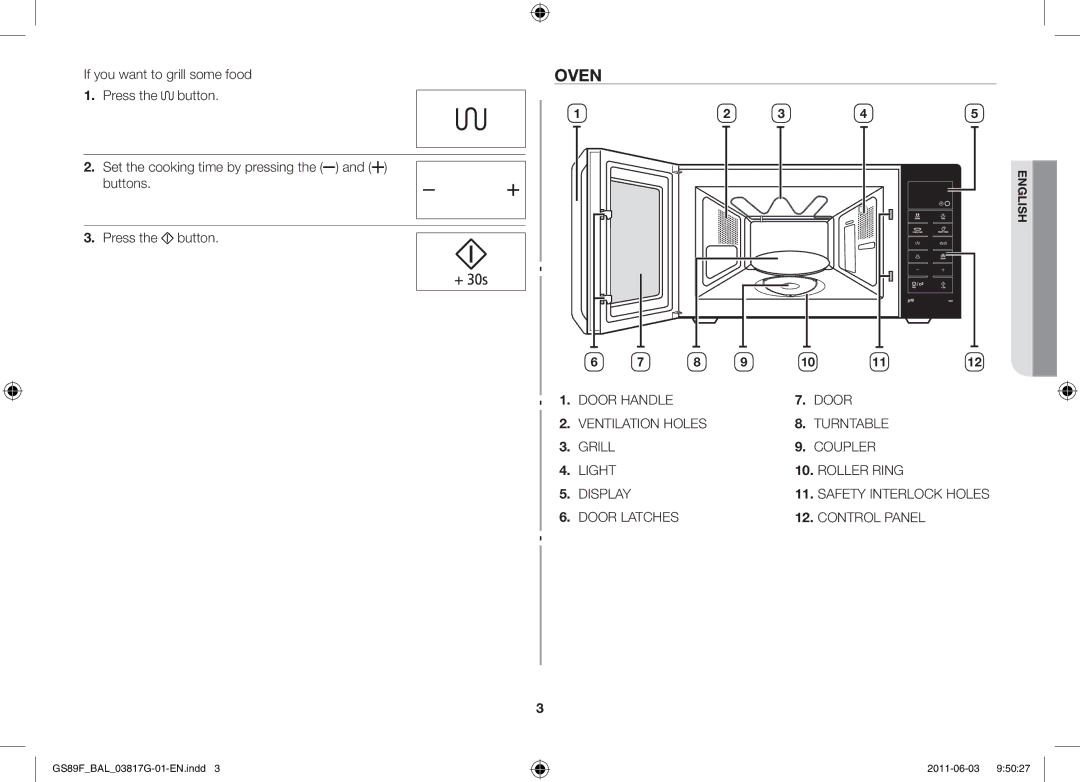 Samsung GS89F-1S/BAL manual Oven 