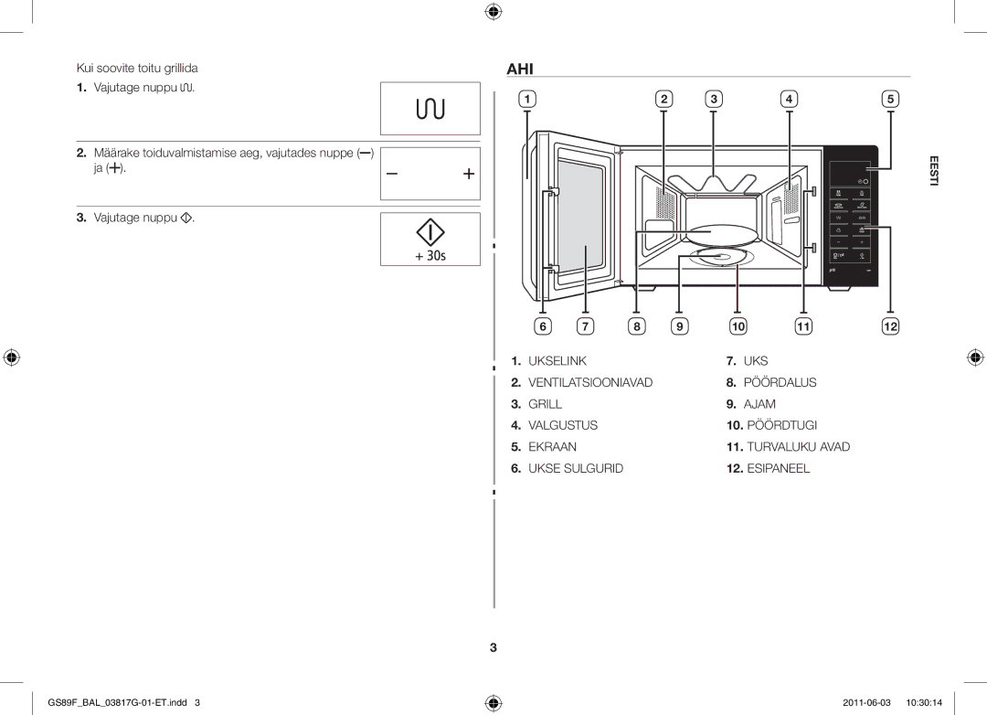 Samsung GS89F-1S/BAL manual Ahi 