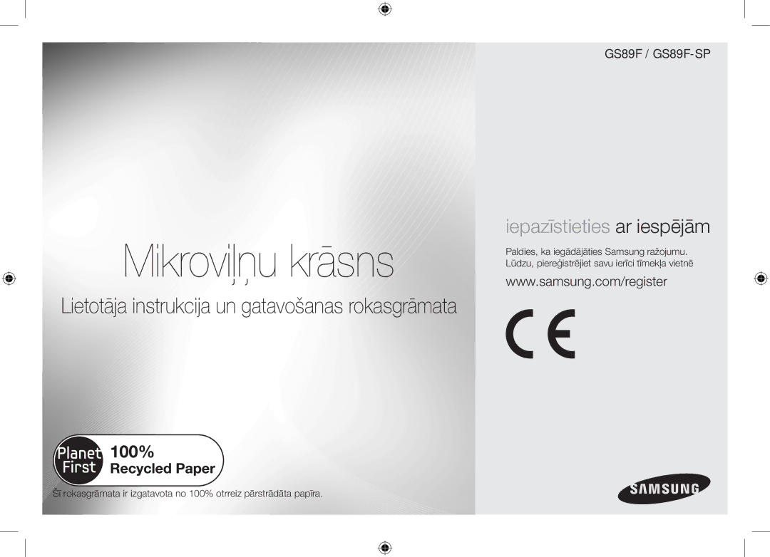 Samsung GS89F-1S/BAL manual Mikroviļņu krāsns 