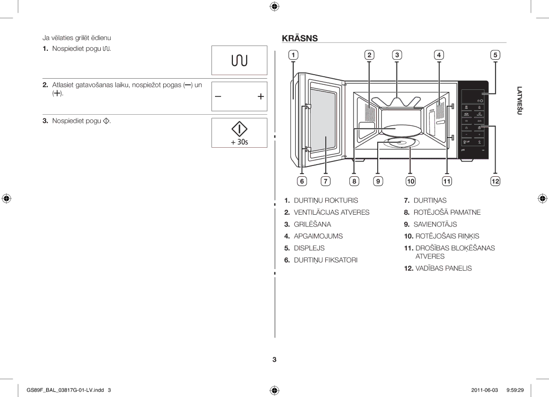 Samsung GS89F-1S/BAL manual Krāsns 