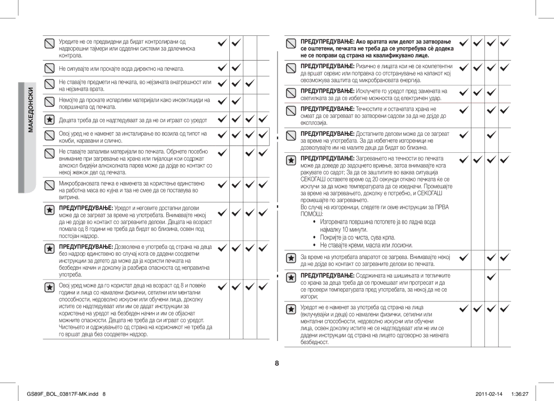 Samsung GS89F-1S/BOL manual Македонски 