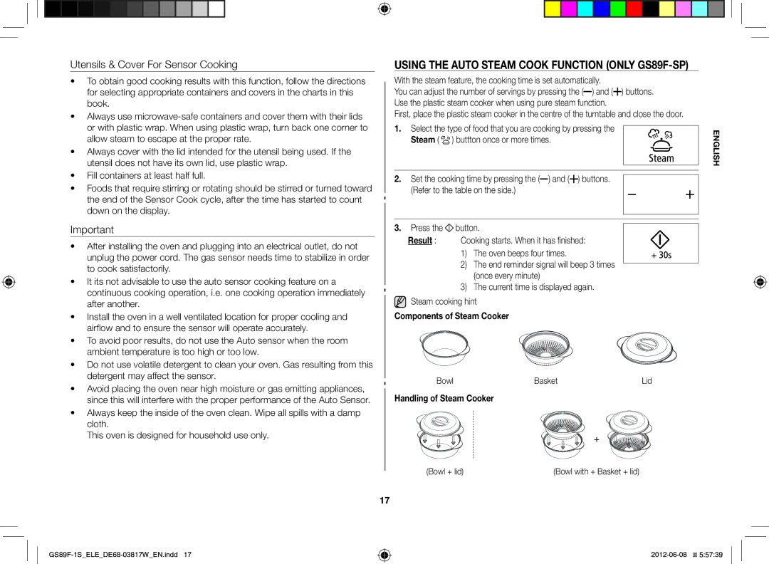 Samsung GS89F-1S/ELE manual Bowl Basket, Bowl + lid 