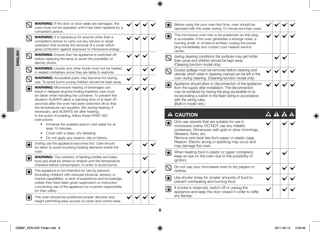 Samsung GS89F-SS/XSV manual English 