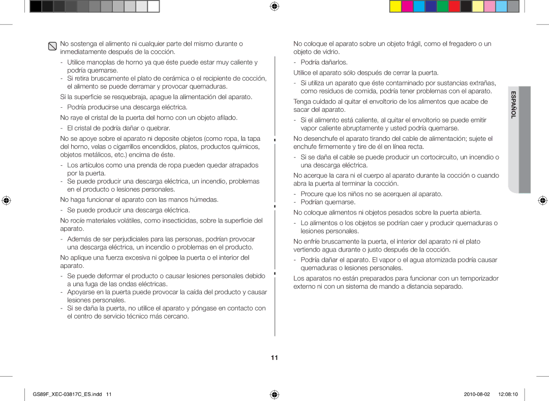 Samsung GS89F-S/XEC manual Español 