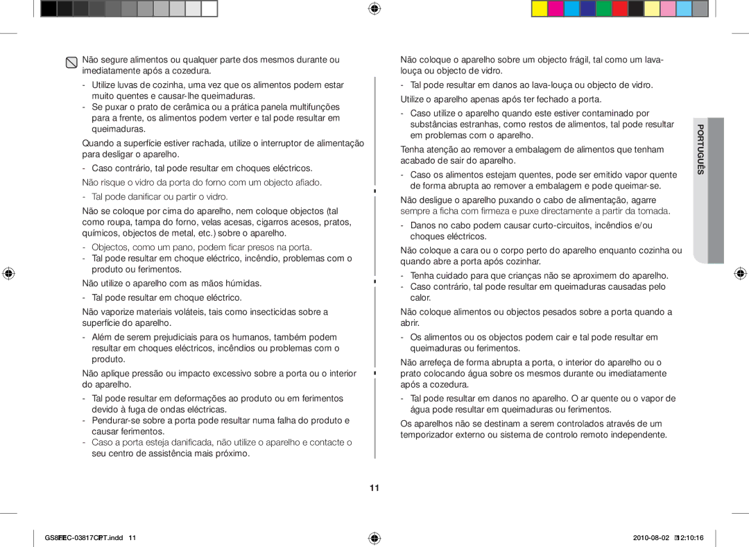 Samsung GS89F-S/XEC manual Português 