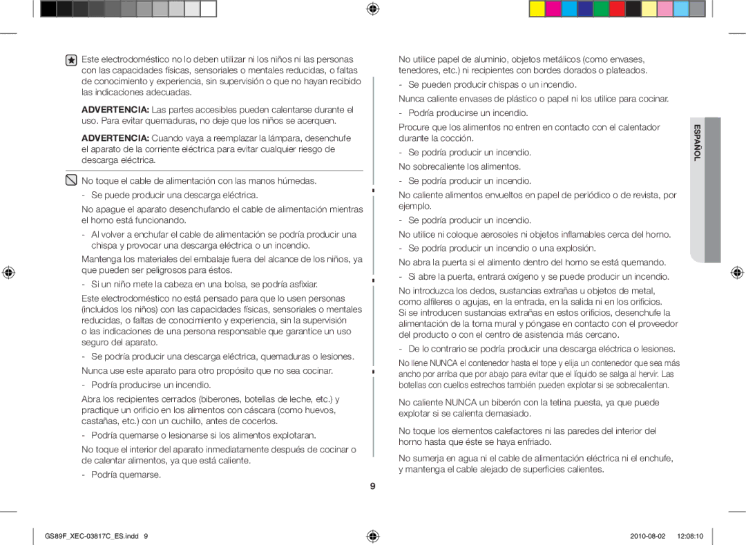 Samsung GS89F-S/XEC manual Español 