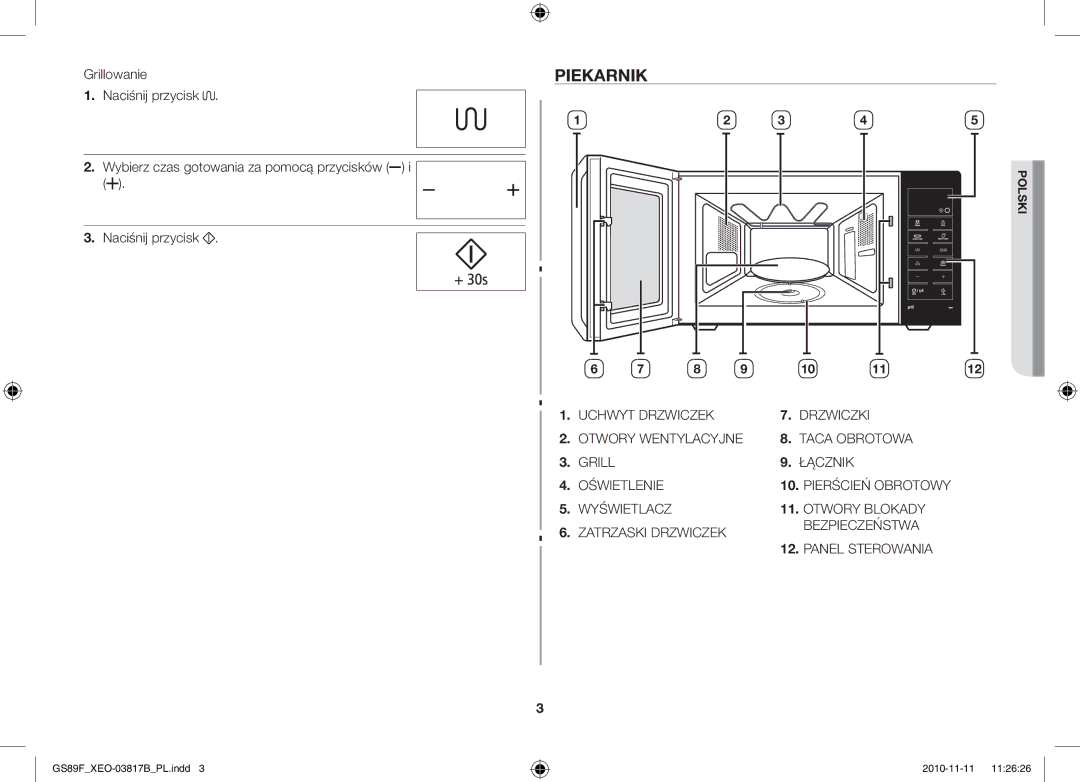 Samsung GS89F-S/XEO manual Piekarnik 