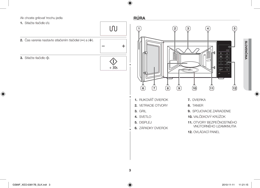 Samsung GS89F-S/XEO manual Rúra 