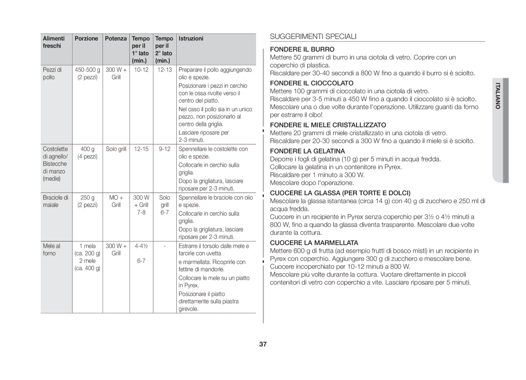 Samsung GS89FE-SS/XET, GS89FE-B/XET manual 10-12 12-13 Preparare il pollo aggiungendo, Posizionare i pezzi in cerchio 