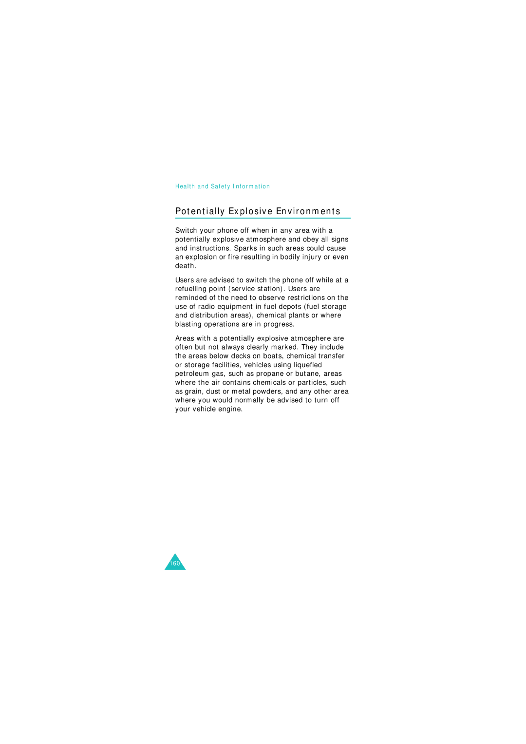 Samsung GSM900, GSM1800 manual Potentially Explosive Environments 