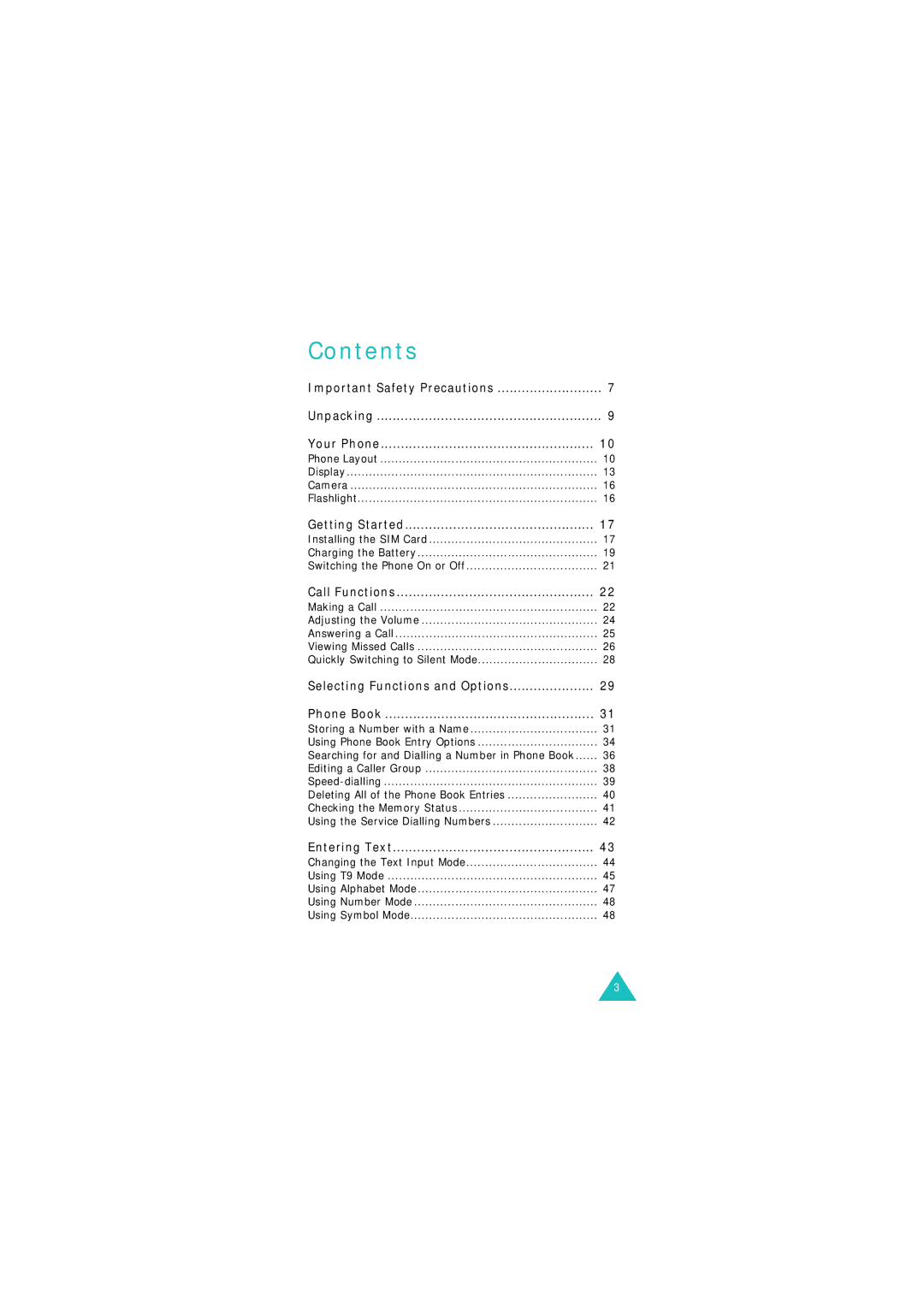 Samsung GSM1800, GSM900 manual Contents 