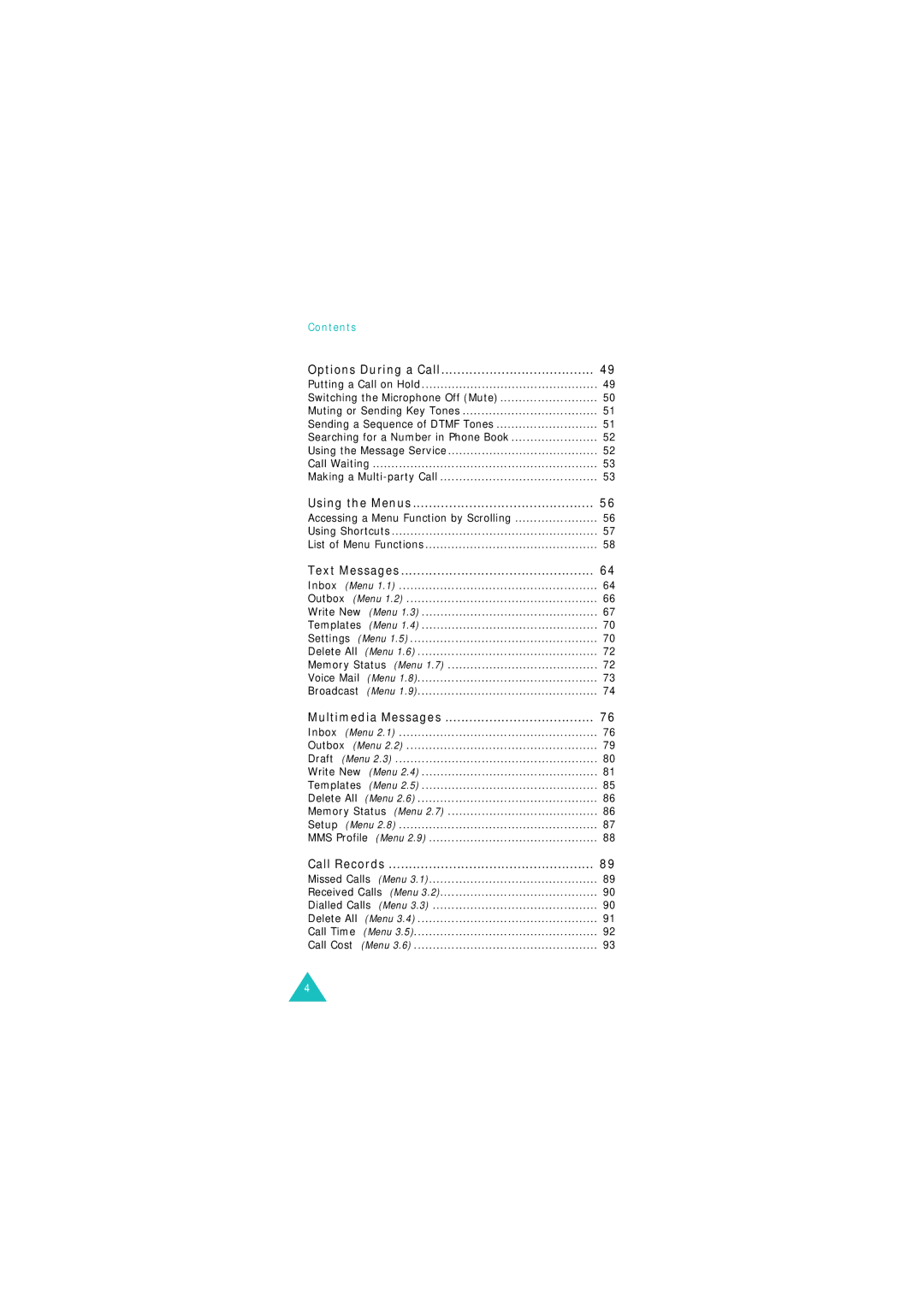 Samsung GSM900, GSM1800 manual Contents 