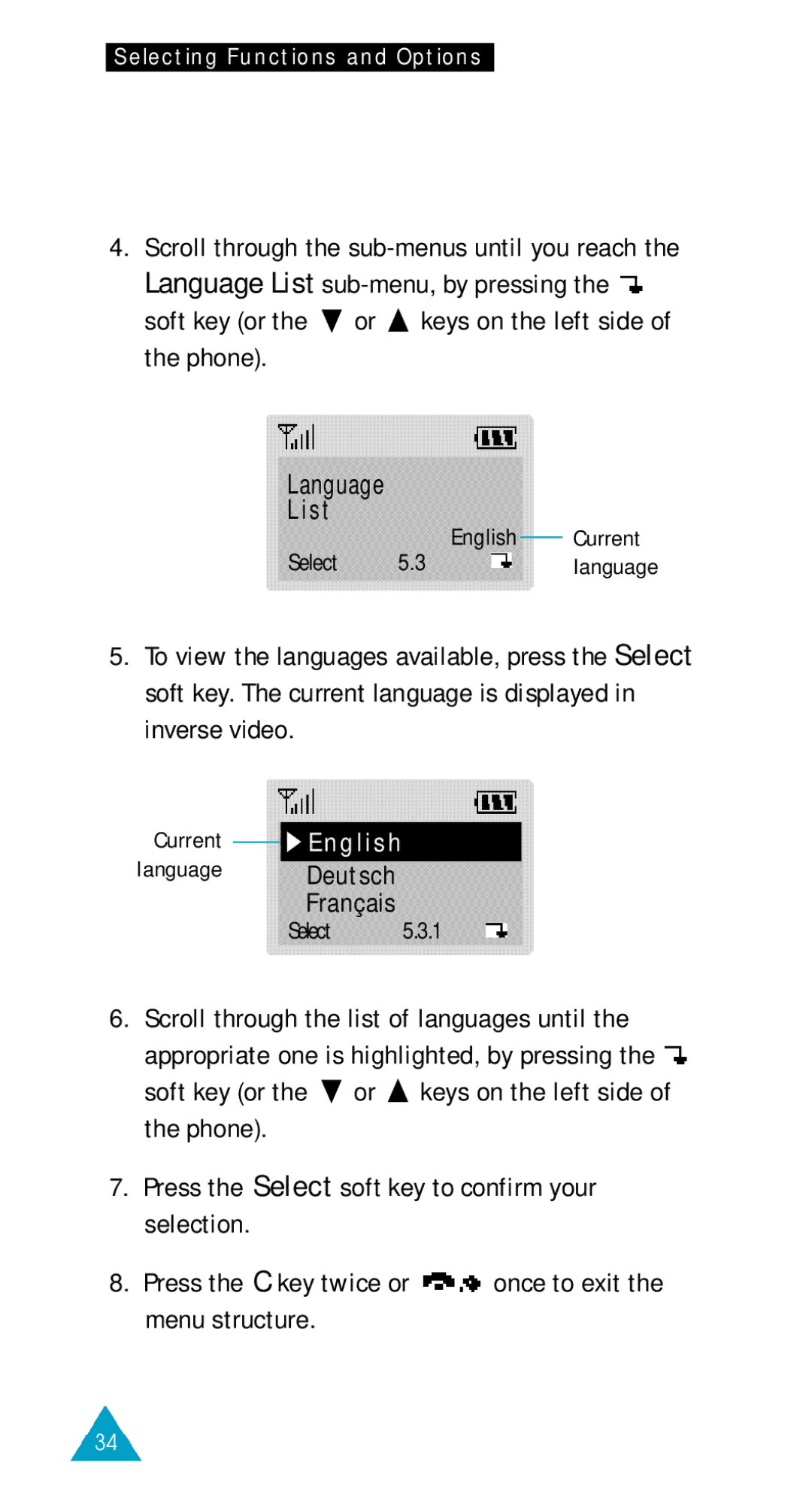 Samsung GSM/DCSI1800 owner manual Language List 