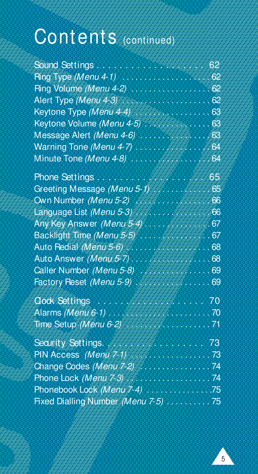 Samsung GSM/DCSI1800 owner manual Clock Settings 