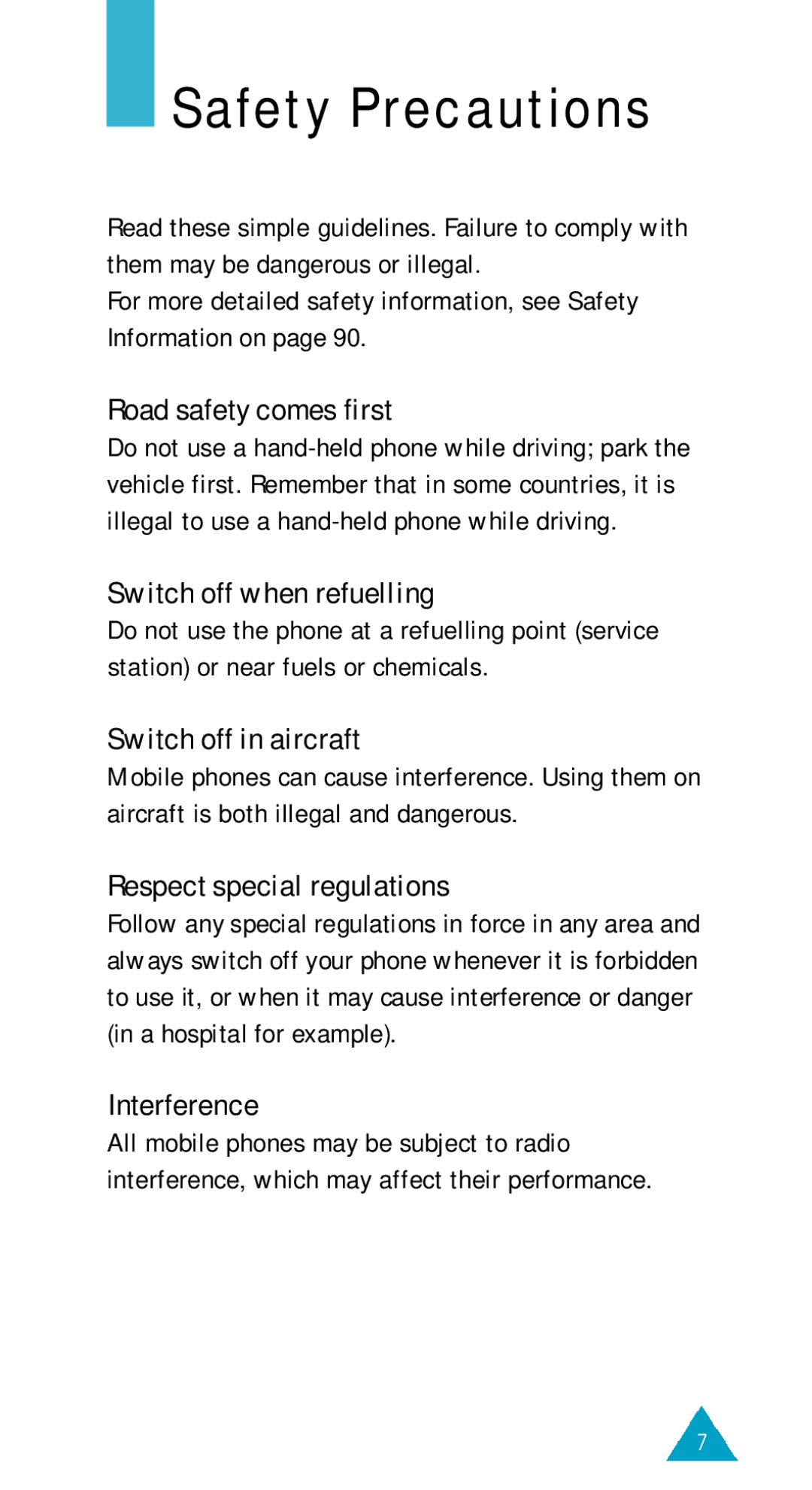 Samsung GSM/DCSI1800 owner manual Safety Precautions 