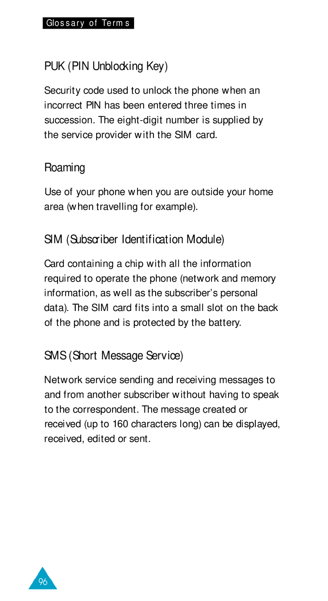 Samsung GSM/DCSI1800 PUK PIN Unblocking Key, Roaming, SIM Subscriber Identification Module, SMS Short Message Service 