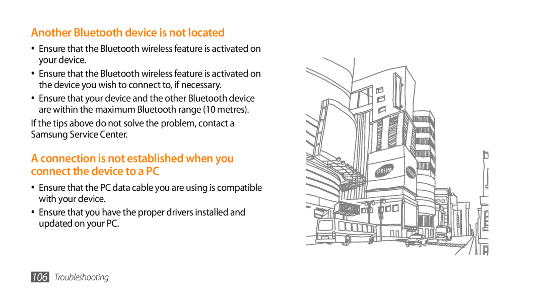 Samsung GT-15510 user manual Another Bluetooth device is not located 