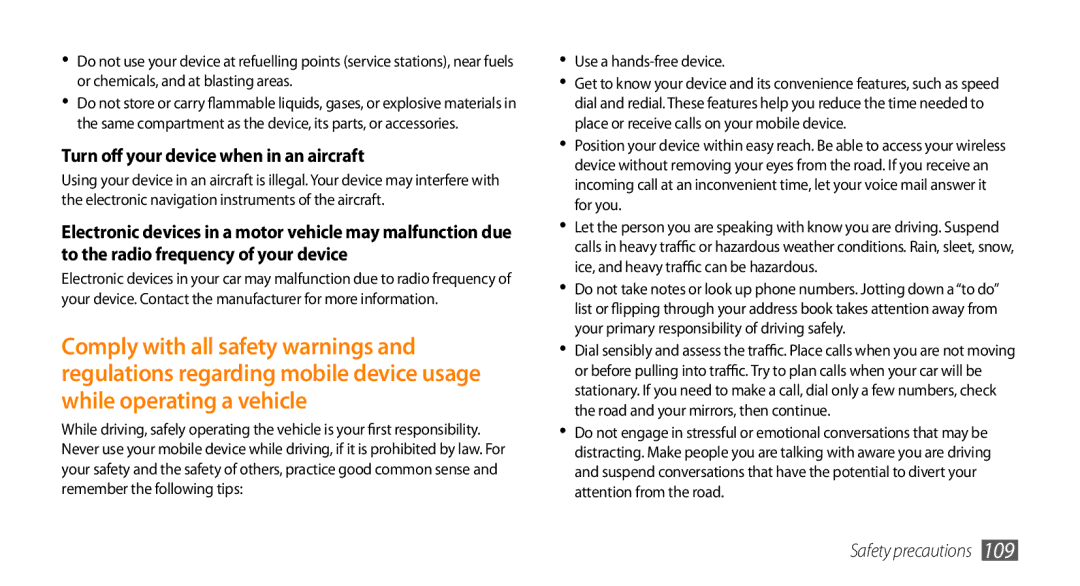 Samsung GT-15510 user manual Turn off your device when in an aircraft 