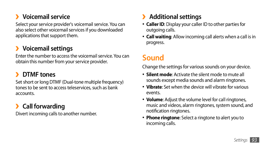 Samsung GT-15510 user manual Sound 