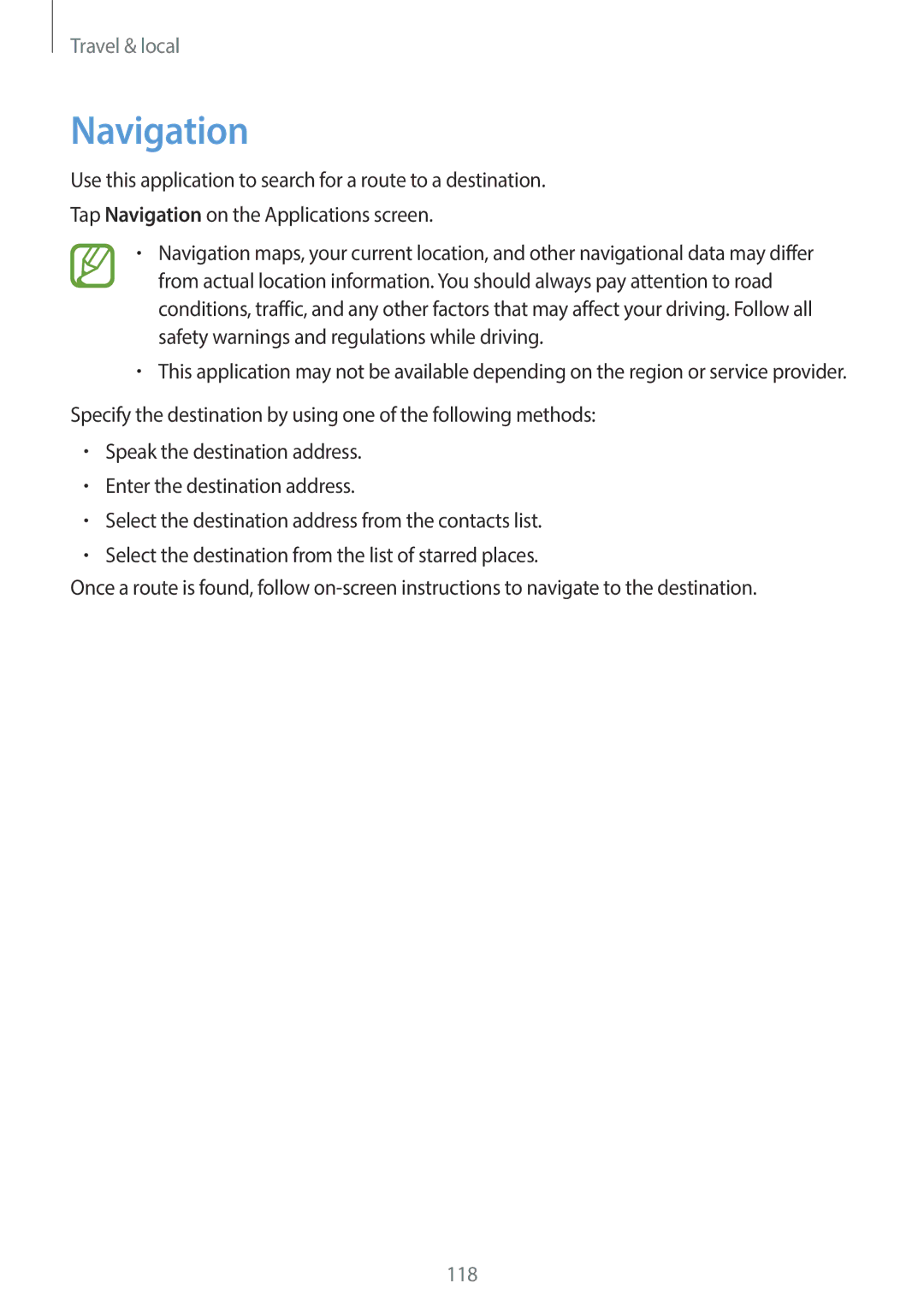 Samsung GT-19505 user manual Navigation 