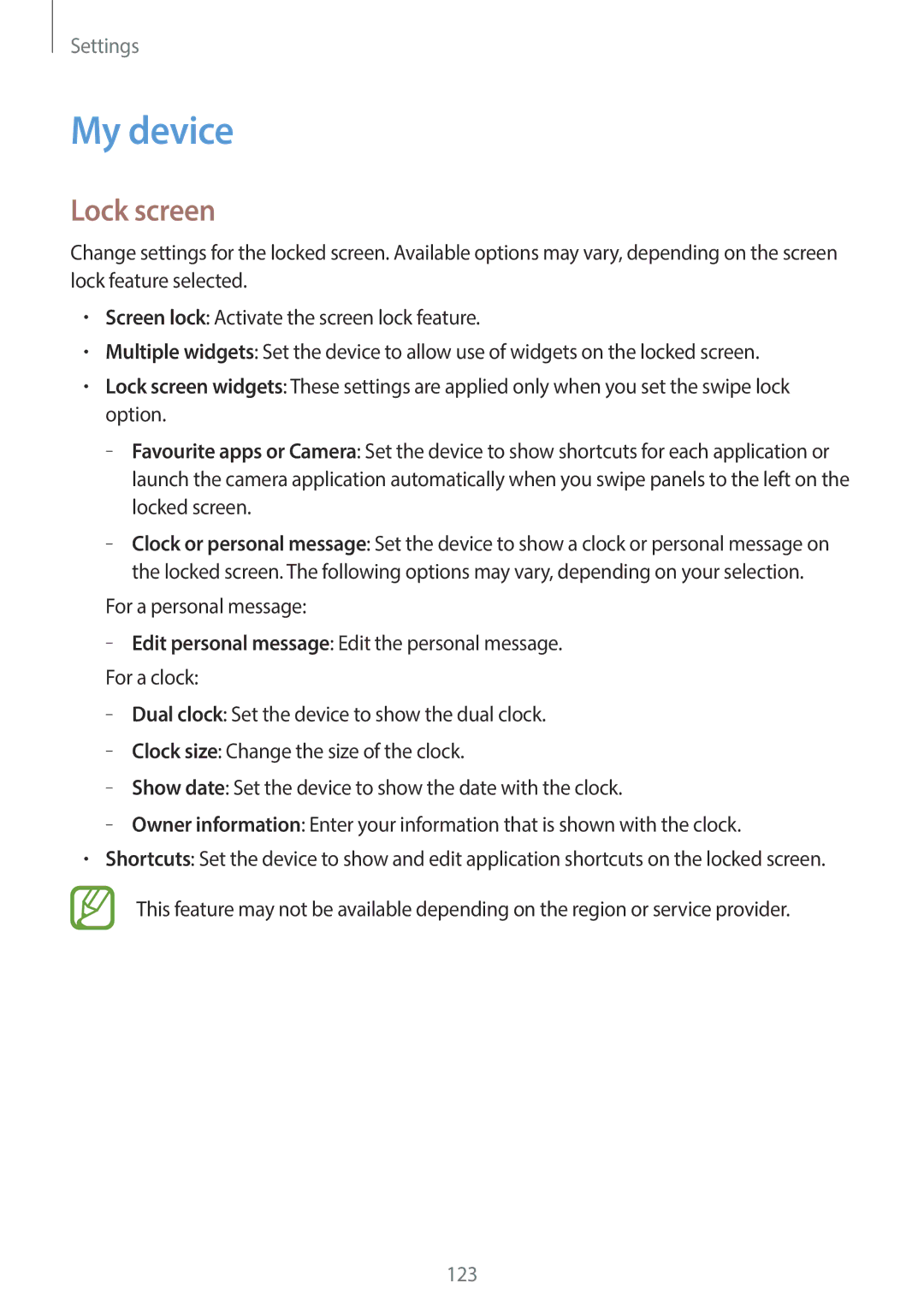 Samsung GT-19505 user manual My device, Lock screen 