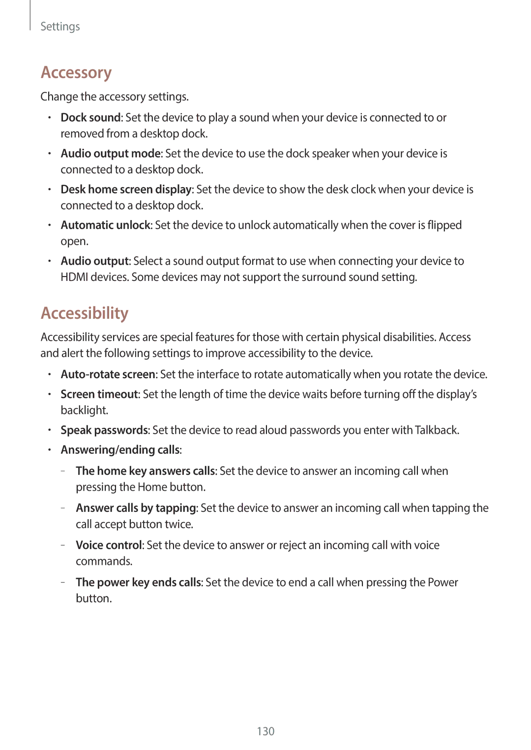 Samsung GT-19505 user manual Accessory, Accessibility 