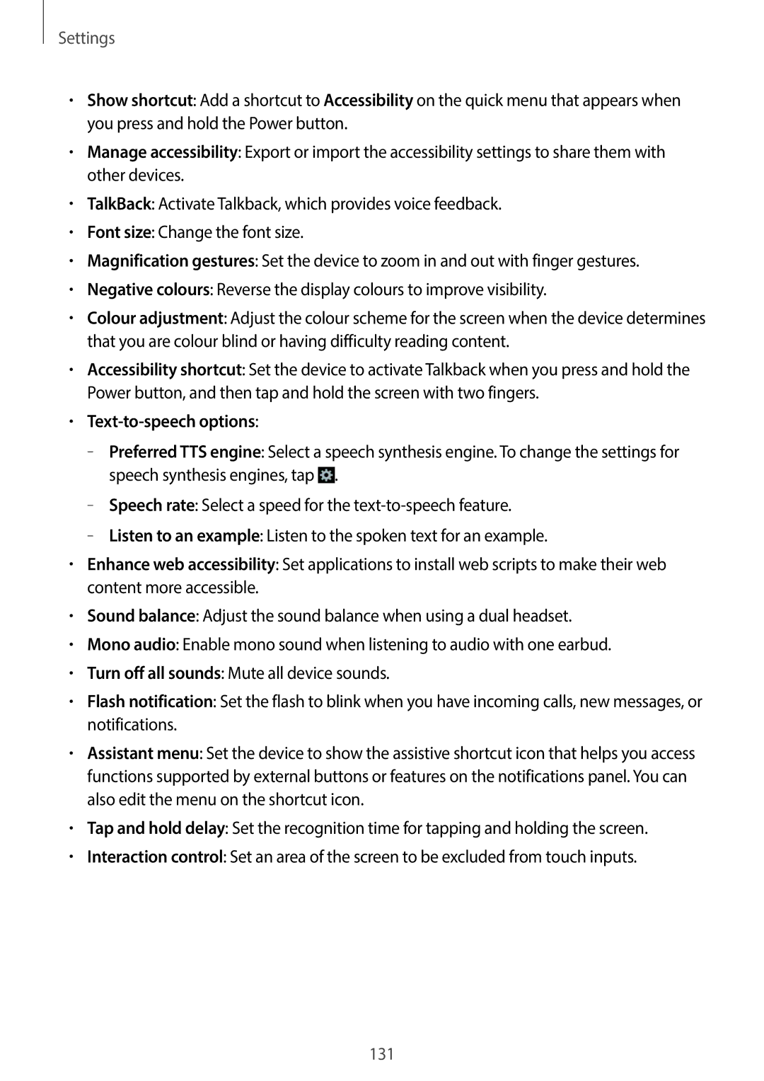 Samsung GT-19505 user manual Text-to-speech options 