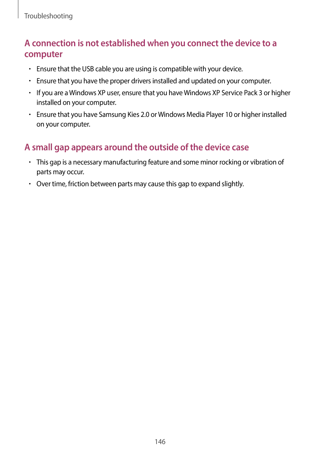 Samsung GT-19505 user manual Small gap appears around the outside of the device case 